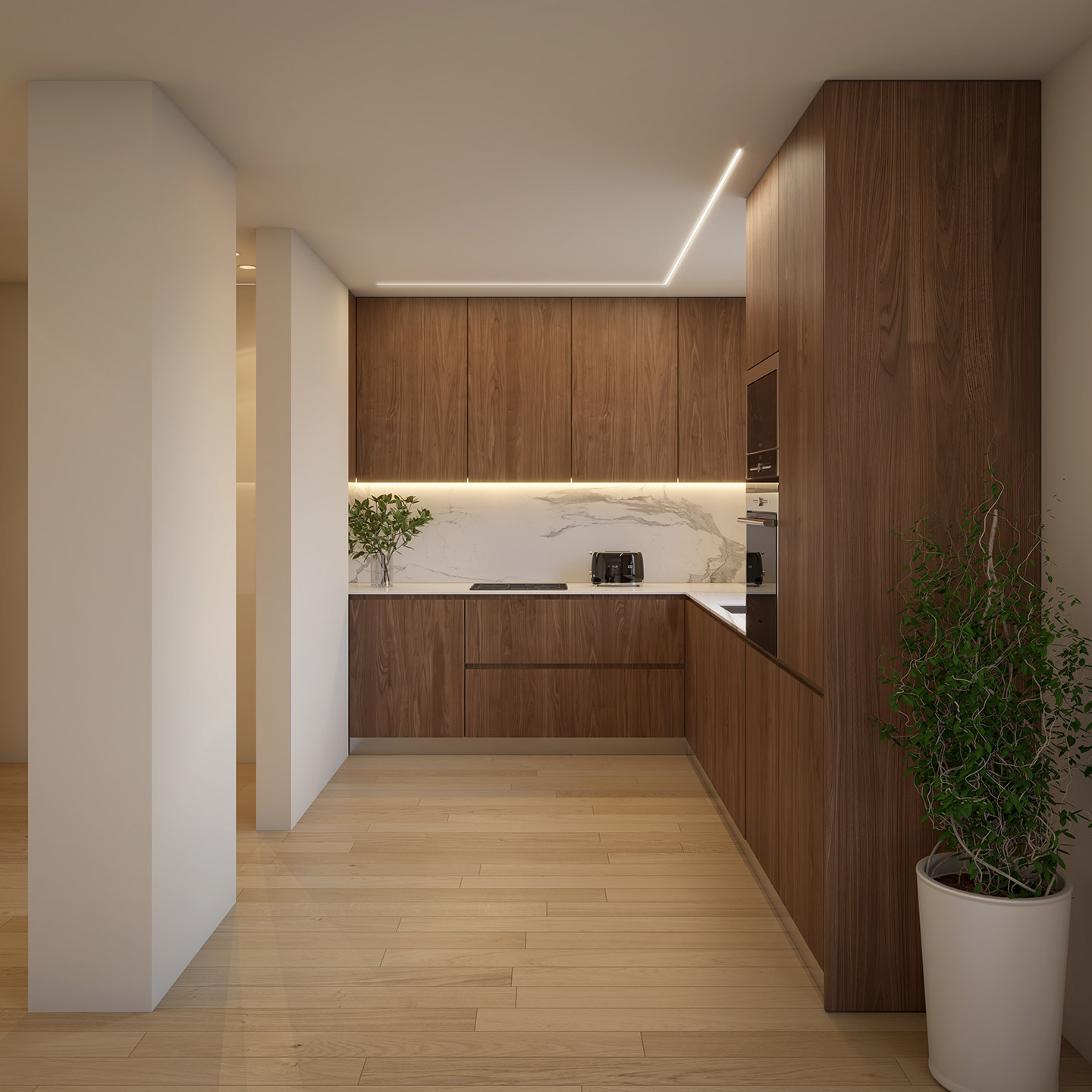 Interior de apartamento no empreendimento Prestige Living, no Porto