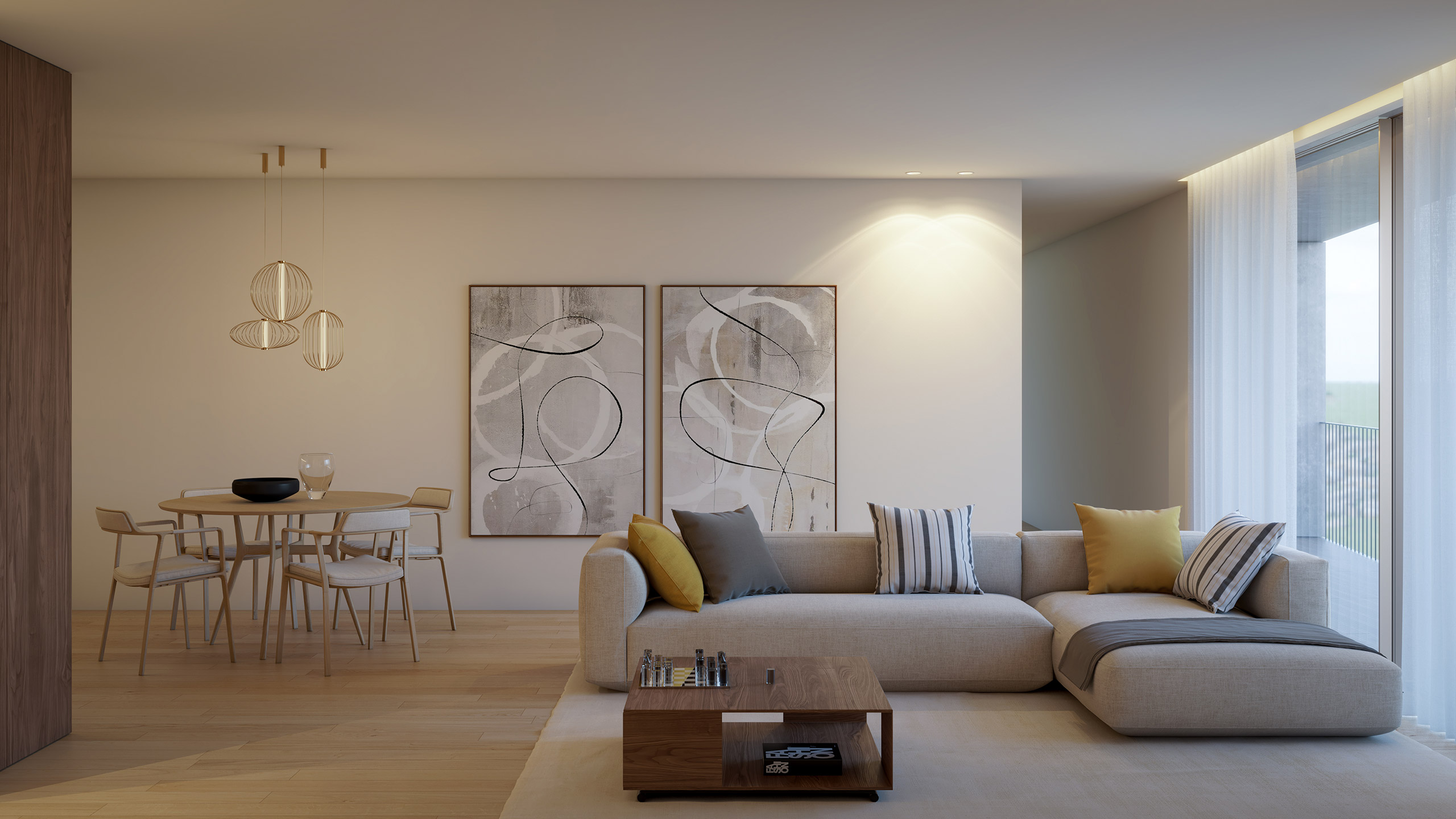 Interior de apartamento no empreendimento Prestige Living, no Porto